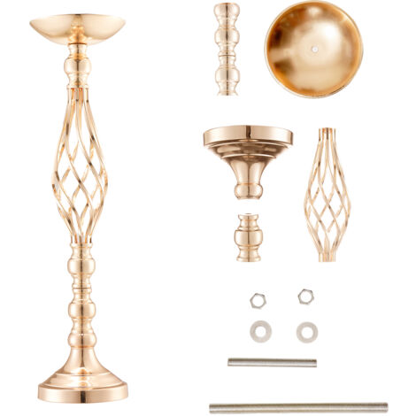 Centrotavola Metallico Dorato Per Matrimoni E Feste - Portacandele O Portafiori Elegante, 59cm - Foto 2