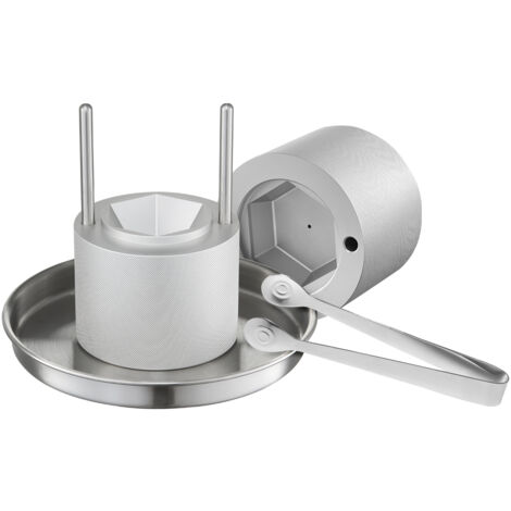 Mophorn Ice Diamond Press, Produttore di palline da 2,4", alluminio aeronautico, kit pressa ghiaccio con pinza e vassoio raccogli gocce, per whisky, cocktail, bourbon, feste e festività (1/5)