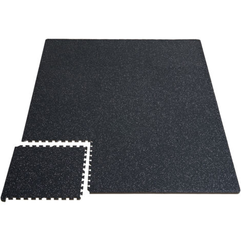 Mophorn Tappetini da palestra da 0,56 pollici, 25 piastrelle, parte superiore in gomma, schiuma EVA, 24" x 24", copertura 100 piedi quadrati, tappetini puzzle ad incastro per palestra, casa, garage