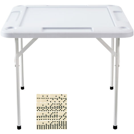 Mophorn Tavolo Mahjong,Tavolo Mahjong Pieghevole Quadrato per 4 Giocatori con 4 portabicchieri e 4 vassoi per Chip,Tavolo da Gioco Domino Portatile con 1 Set Domino Puzzle Mahjong Poker,35,4x35,4 (1/5)