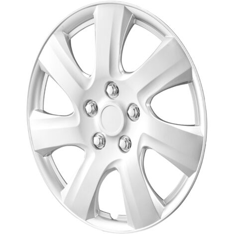 OMAC, 4x coprimozzi, copriruota, cerchi in acciaio da 16 pollici, compatibili con Auto KFZ PKW ABS, Nero, bianco, 4x