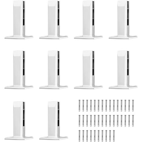 Mophorn Morsetto per vetro 10 pezzi Staffa per ringhiera quadrata per vetro temperato da 0,31"-0,47", acciaio inossidabile 304, morsetto per ripiano in vetro per balcone, giardino, scala, argento