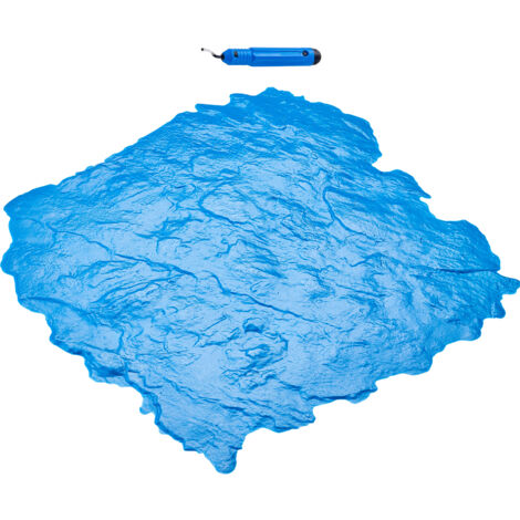 Mophorn Concrete Stamps Mat, 18"x18", Texture in poliuretano, stampo per impronte di piastrelle in ardesia senza soluzione di continuità per pavimenti decorativi per esterni, blu