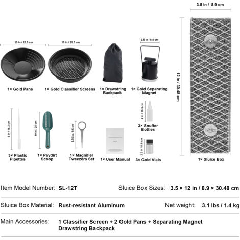 Scatola Di Chiusura In Lega Alluminio Per Prospezione Oro - Pieghevole, Portatile, Per Fiumi E Torrenti - Foto 10