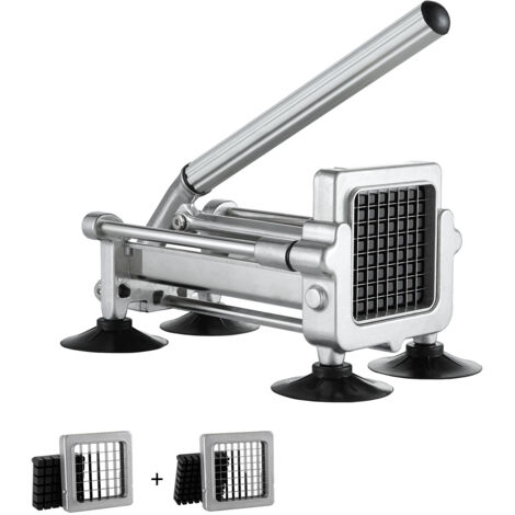 Mophorn Taglia patatine fritte, affettatrice per patate con lame in acciaio inossidabile da 1/2 pollice e 3/8 pollice, taglierina manuale per patate, patatine fritte, verdure, con ventose