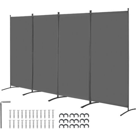 6 pannelli divisorio per la privacy divisorio pieghevole alto 1,8 m divisorio portatile autoportante da parete per la separazione della stanza (colore: grigio Dimensioni pannello: alto 150 cm