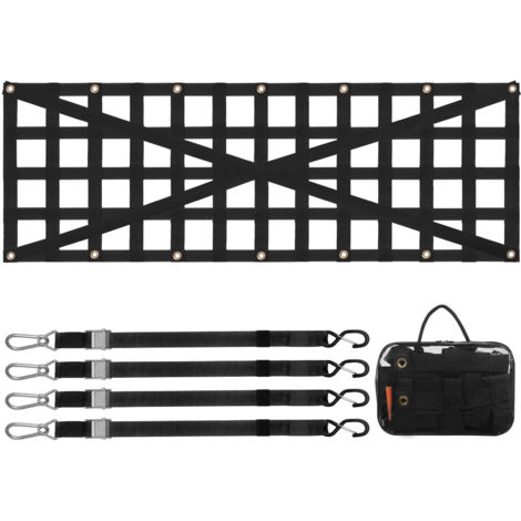 Mophorn Tailgate Net, 54" x 18", rete di carico resistente per cassone di camion, cinghie telescopiche regolabili, design rinforzato incrociato, estensibile e durevole, ideale per pick-up, rimorchio (1/5)