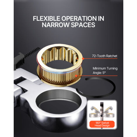 Set Chiavi A Cricchetto 13 Pezzi - Metriche 8-32mm In Acciaio Cromo Vanadio - Foto 2