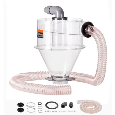 Mophorn Separatore Polveri Ciclonico, Filtro Collettore di Polveri Ciclonico in ABS da 101,6 mm, con Adattatore da 50 mm, Tubo da 2 m, per Aspirapolveri a Umido/Secco, Adatto a Serbatoio 18,9-37,85 L
