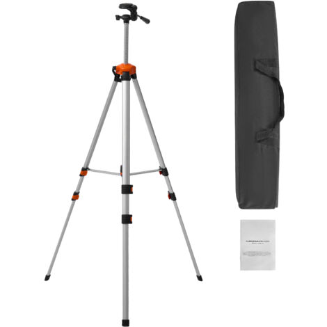 Mophorn Treppiede per Livella Laser, Attacco Filettato ¼ x 20, Regolabile Altezza 695-1750 mm con Bolla di Livello Integrata Supporto per Scanner Laser Leggero, Gambe Retrattili Treppiede in Alluminio