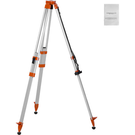 Mophorn Supporto per Treppiede con Livella Laser, Attacco Filettato Regolazione Altezza 420-1665 mm, Treppiede Rilievi Impieghi Gravosi, Scanner Livello Laser, Piedini Antiscivolo, Gambe Retrattili