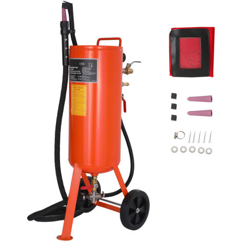 Mophorn Sabbiatrice da 37L, Sabbiatrice Pressione 60-110 PSI, Serbatoio Abrasivo Portatile, Kit Sabbiatura ad Aria 2 Ugelli in Ceramica Separatore Tubo 2,3m per Rimozione di Vernice Macchie Ruggine