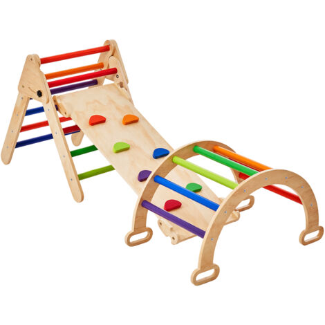 Set Arrampicata Montessori BlueWood Con Triangolo E Scala - Giocattolo Legno Per Bambini 1+ Anni - Foto 7