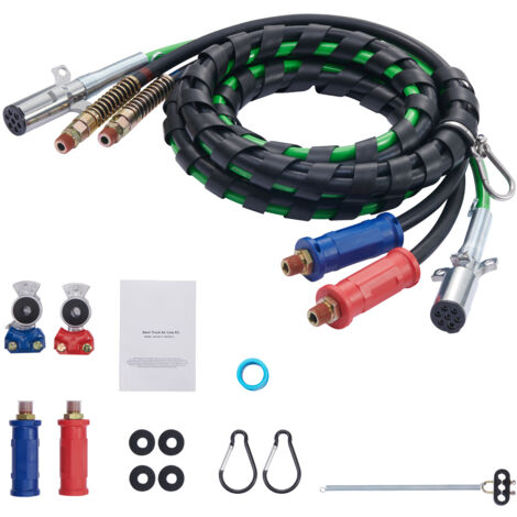 Mophorn Kit Linee Aeree per Semirimorchi 4,6 m 3 in 1 2 Mani Maniglie Felici,Affidabile sistema di erogazione dell'aria (1/5)