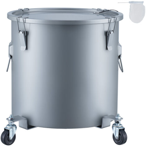Mophorn Secchio Per Grasso Per Friggitrice, Contenitore Per Smaltimento Olio Da 10 Gal Acciaio Inox Contenitore Per Trasporto Olio Con Coperchio Clip Di Chiusura Nero 85623206