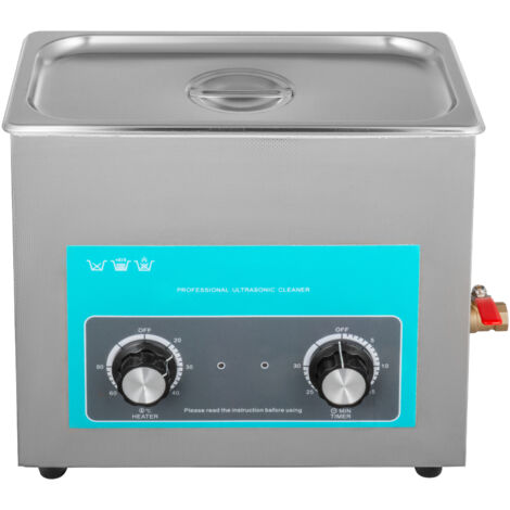 Mophorn Pulitore a Ultrasuoni 6 L Macchina Pulitrice a Ultrasuoni Controllo con Manopola in Acciaio Inossidabile 304,con Temporizzatore Riscaldatore per Gioielli, Orologi, Occhiali, Strumenti Dentali