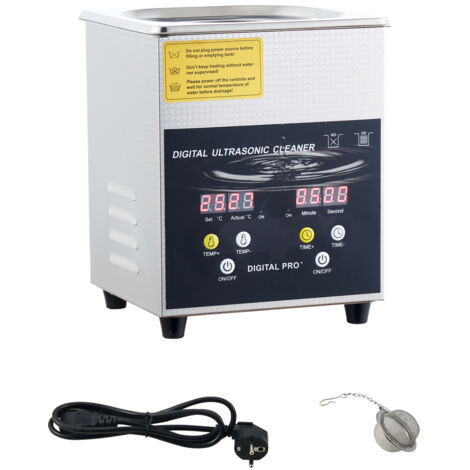 Mophorn Pulitore a Ultrasuoni Aggiornato 2 L (Riscaldatore da 100 W a Ultrasuoni da 60 W) Pulitore per Parti a Ultrasuoni da Laboratorio Digitale con Temporizzatore per Pulizia di Parti di Gioielli