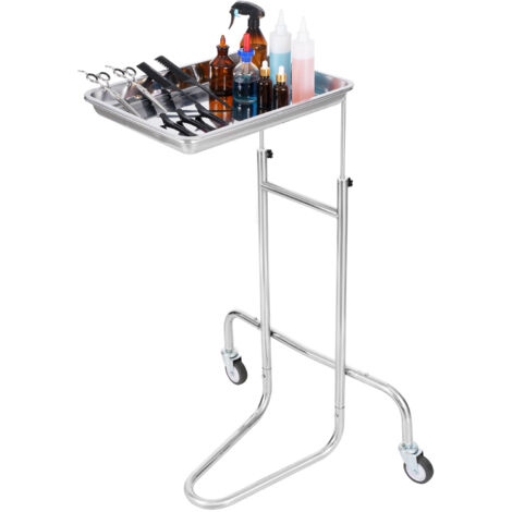 Mophorn Carrelli da Laboratorio in Acciaio Inossidabile, Carrello da Laboratorio con Vassoio Singolo, 2 Ruote Silenziose, Carrello da Laboratorio con Rotelle per Laboratorio, Clinica, Ospedale, Salone