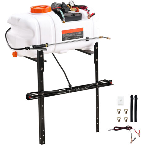 Mophorn Spruzzatore per ATV UTV 60 L, Spruzzatore da Giardino con Pompa 12 V Serbatoio dellAcqua, Polverizzatore con Tubo da 6,1 m, Portata della Pompa 7 L/min, Pressione Regolabile 0-72 PSI, Bianco