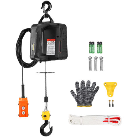 Mophorn Paranco Elettrico Portatile Carico max. circa 498,95kg, Verricello Elettrico di Sollevamento 1500W Altezza max. di Sollevamento 7m Velocita 4m/min per Garage Officina Controllo Funzione 2-in-1