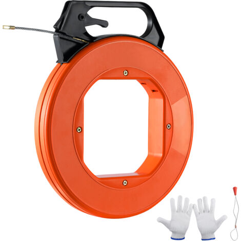 Mophorn Ago da Elettricista 38,1m Estrattore per Cavo Elettrico Estrattore per Cavo Flessibile da 4,5mm con Custodia in Plastica Guanti con Manico Resistente Parete Condotti Elettrici Non Conduttivi (1/5)