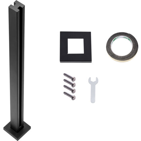 Mophorn Morsetto per Vetro, Staffa per Ringhiera in Vetro Altezza 950 m Spessore 10 mm-12 mm Morsetto per Montaggio su Vetro in Acciaio Inossidabile 304, per Balcone, Giardino, Terrazza, Scale, Nero (1/5)
