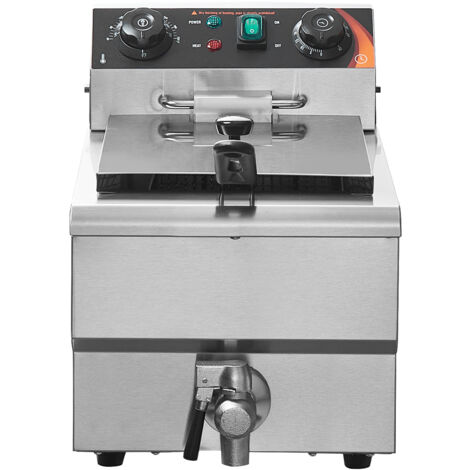 Mophorn Friggitrice Professionale Elettrica 3000W con Cestello, Friggitrice a Olio Singolo in Acciaio Inox 11 L con Controllo Tempo e Temperatura, Protezione Surriscaldamento, Uso Cucina Ristorante