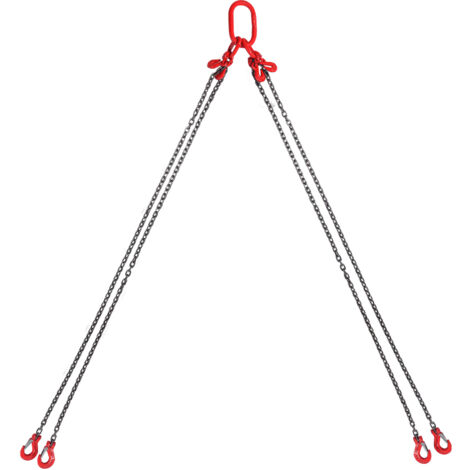 Mophorn Imbracatura a catena di sollevamento a 4 gambe con ganci e regolatori, 6mm x 150cm, Capacita di carico 2993 kg, Grado 80 per carrello elevatore, Paranco a motore, Banchina, Cantiere, Fabbrica