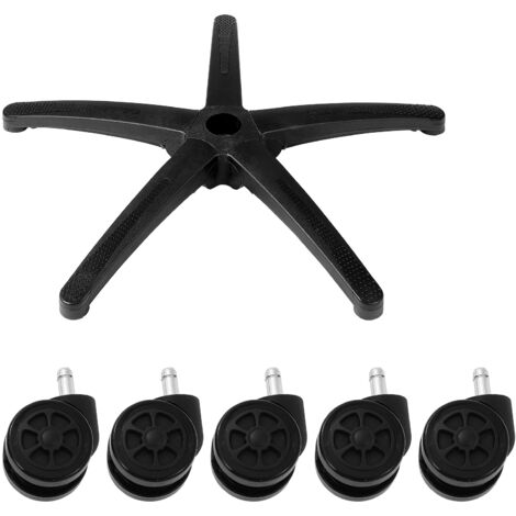 Base Per Sedia Ufficio VEVOR 710 Mm Universale – Sostituzione Facile Con Rotelle Silenziose, Carico 1134 Kg, In Nylon Resistente (nero+bianco)