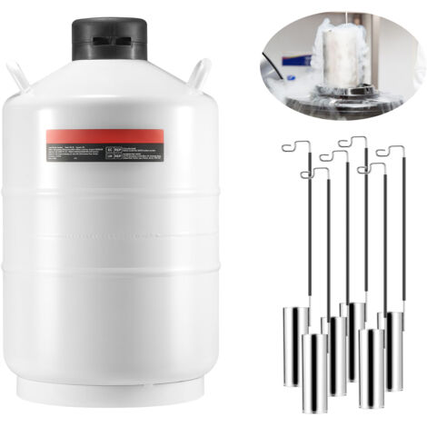 Mophorn Serbatoio per Azoto Liquido 20 L Contenitore per Azoto Liquido Lega di Alluminio, 6 Contenitori,Borsa per Trasporto con Cinghie,Serbatoio Criogenico per L'industria della Bellezza, Scientifico
