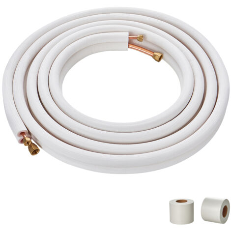 Mophorn 25FT Mini Split Line Set, tubi in rame con diametro esterno da 1/4" e 3/8" e isolamento a triplo strato, aria condizionata, refrigerante o pompa di riscaldamento e HVAC (1/5)