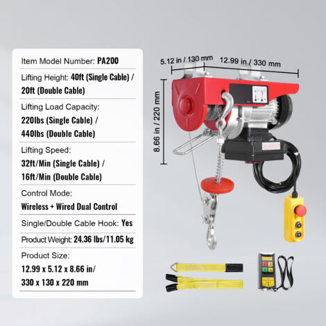 Argano Elettrico HOIST18 - 150kg/18m O 300kg/9m, Con Telecomando E Barra Di Sicurezza - Foto 11