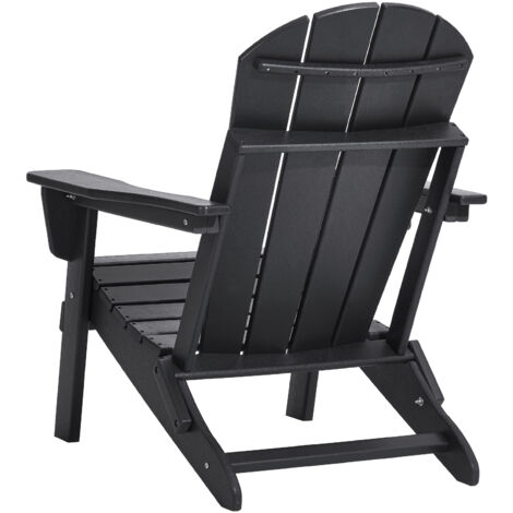 Mophorn Sedie Adirondack in Plastica Set di 2, Sedie da Esterno Pieghevoli Portatili Resistenti alle Intemperie per Patio con Portabicchieri, Bracciolo Rilassante Ergonomico, per Giardino Cortile,Nero (1/5)