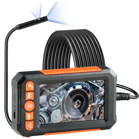 Mophorn Telecamera Endoscopica Luce, Boroscopio a Doppia Lente con Cavo 5 m Scheda 32 GB, Schermo 109 mm 1080P Luci LED Zoom 4X, Telecamera a Serpente Impermeabile IP67, Idraulica Telecamera Ispezione
