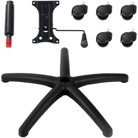 Techly BASE SOSTITUTIVA DI RICAMBIO PER SEDIA POLTRONA OPERATIVA GIREVOLE DA UFFICIO • Realizzata in nylon • Misure: Raggio 320 mm - Foro centrale 50,8 mm - Foro per ruote 11,2 mm