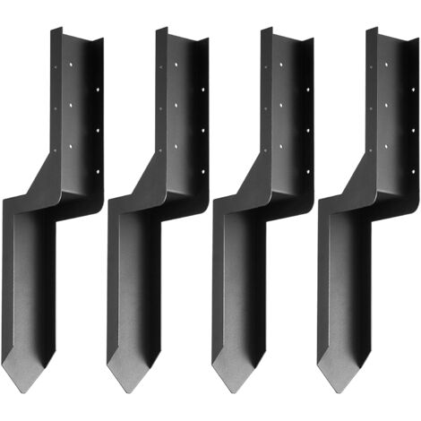 Mophorn Kit di Riparazione Pali per Recinzione, 4 Pezzi, Staffa per Pali in Acciaio, Interno 89 x 89 mm, Picchetto di Ancoraggio a Terra per Riparare Pali di Recinzione in Legno Appoggiati o Rotti (1/5)