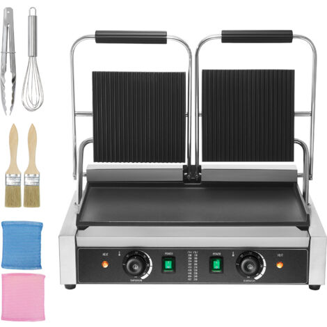 Grill Panini Professionale VEVOR 3600W - Doppia Griglia Acciaio Inox, Controllo Temperatura 50-300°C, Per Hamburger E Carne - Foto 1