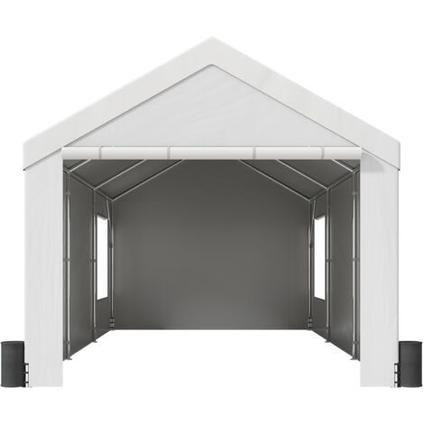 Tettoie Per Auto 2,1x3,6x2,35 M, Impermeabile E Resistente Ai Raggi UV Porta Con Cerniera Grigio Scuro 87890427