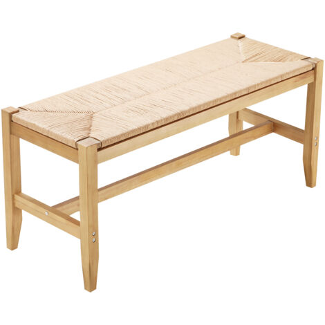 Mophorn Panca In Rattan, Panca In Legno Da 40" Con Rattan Intrecciato A Mano Gambe In Legno Di Quercia Per Soggiorno Camera Da Letto Ingresso Cucina Aggiunge Fascino Boho 85713373
