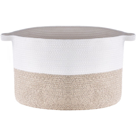 Cesto Portabiancheria In Corda Di Cotone Con Coperchio - Ø39 Cm X H35 Cm - Organizer Per Bambini O Casa - Foto 10