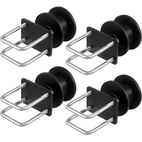 Mophorn Kit cancello scorrevole, ferramenta di scorrimento con scanalatura per ruota a forma di H per cancelli a sbalzo, 4 ruote di scorrimento, rulli per impieghi gravosi, acciaio, nero