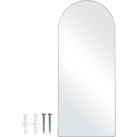 Specchio ad Arco a Figura Intera 1800 x 760 mm Grande Specchio da Terra Appeso a Parete con Supporto Telaio in Lega di Alluminio, Specchio da Toeletta a Corpo Intero per