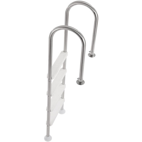 Mophorn Scala per piscina, capacità 265 libbre, 4 gradini con doppio corrimano, gradini antiscivolo resistenti, acciaio inossidabile, per piscine da 54 pollici (1/5)