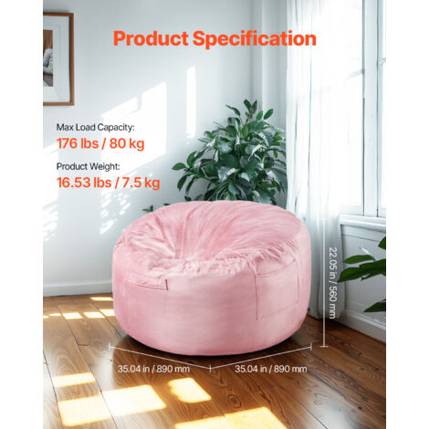Poltrona A Sacco Memory Foam In Velluto - Sedia Pouf Comoda Per Adulti, Ragazzi E Bambini - Per Soggiorno E Camera Da Letto - 5