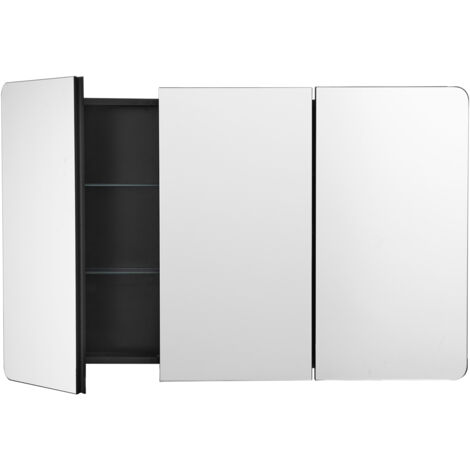 SoBuy Armadietto Pensile Per Bagno Con Specchio Mobiletto Bagno Pensile Mobilletto Bagno Parete Bianco 60x15x46cm Bzr153 W