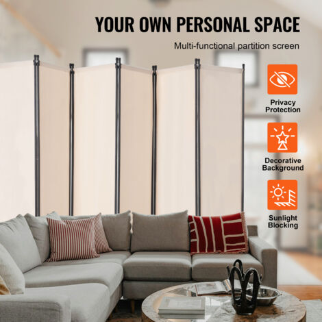 Divisorio Pieghevole In Legno 8 Pannelli - 180x274 Cm, Paravento Per Privacy, Interni, Nero - 4