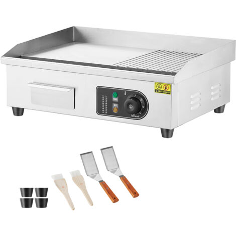 Piastra Elettrica Professionale 2000W - Griglia Da Tavolo, Temperatura Regolabile 50-300°C