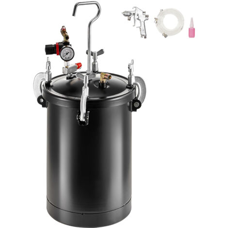 Mophorn Pentola a pressione per vernice spray, 15L/3.75gal, serbatoio a pressione con pistola a spruzzo, tubi flessibili, manometro, pressione regolabile 60 psi per uso domestico e industriale
