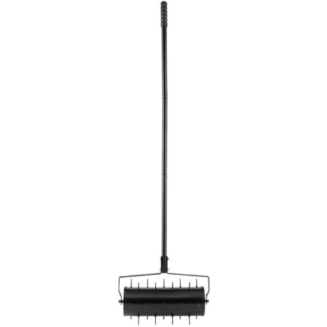 Mophorn Arieggiatore manuale per prato da 18 pollici, per impieghi gravosi, con manico staccabile e 27 punte in ferro, per giardino, cortile, patio, nero, strumento di aerazione (1/5)