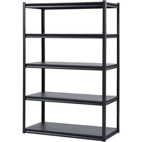 Mophorn Scaffalature per garage a 5 ripiani: capacità di carico di 3000 libbre, ripiani regolabili in metallo per carichi pesanti, profondità 24" x larghezza 48" x altezza 72".